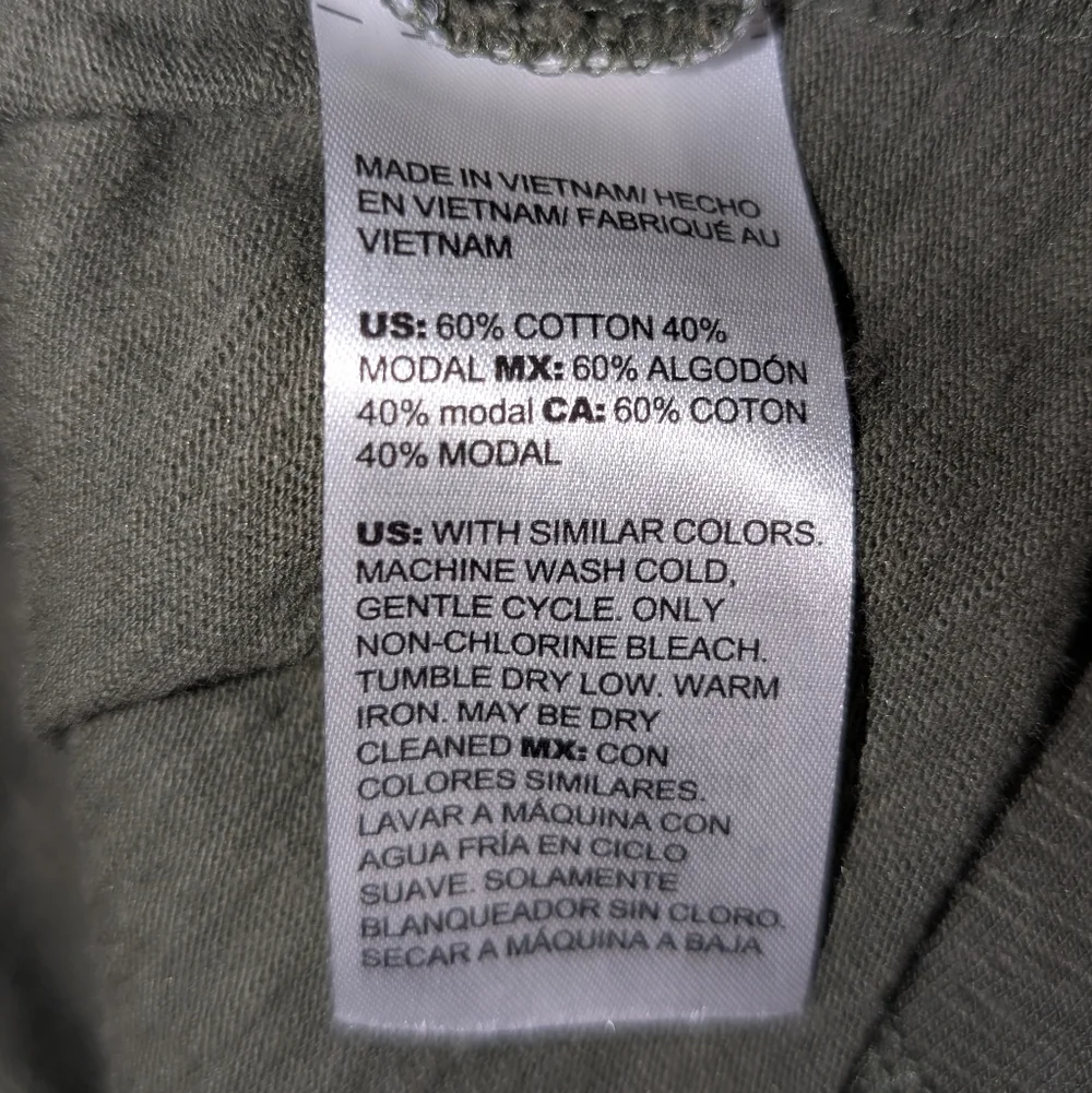 Chico's Cotton Blend Mid Length Casual Dress Olive Green - Picture 7 of 9